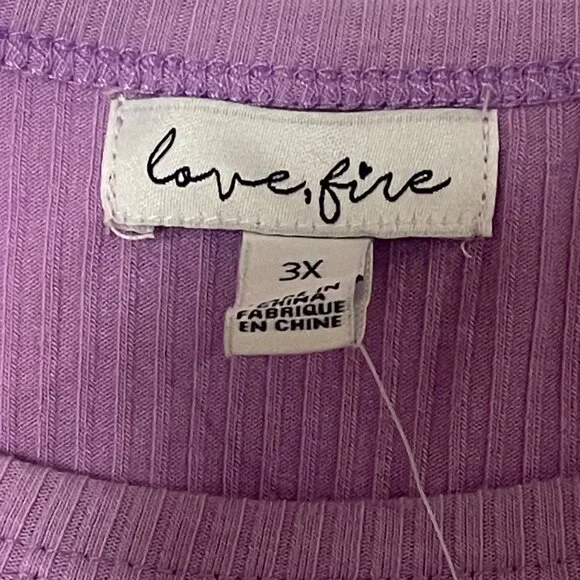 Love, Fire Trendy Plus Size Side Rushed Drawstring Tank, Size 3X, New - Picture 6 of 9